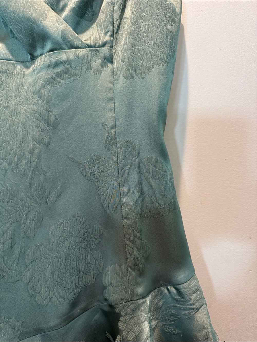 Alter’d State Satin Slip Dress with Ruffle Hem - Sage Green - Picture 6 of 16